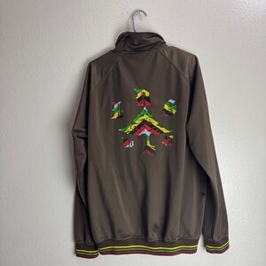 LRG Lifted Research Group Track Jacket Rasta Vintage Size Large